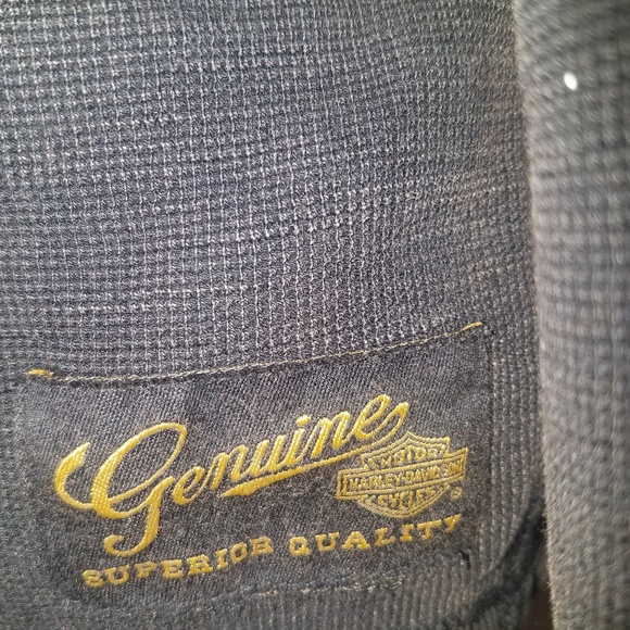 Harley Davidson 1/4 Zip Embroidered L/S Shirt (M) - Picture 5 of 6